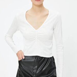 Old Navy White V-Neck Blouse